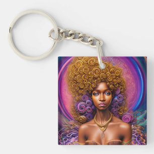 Black Woman Melanin Queen Brown Skin Sista Women Key Ring