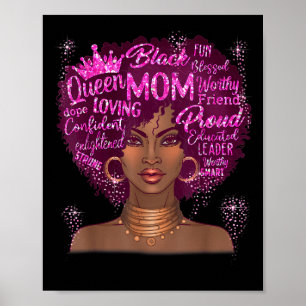 Black woman mom african american happy mother's da poster