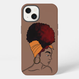 Black Woman, Natural Beauty, Wrapped Hair iPhone 13 Case