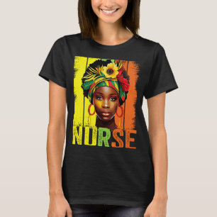 Black Woman Nurse Afro Melanin Vintage Black Histo T-Shirt