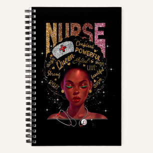 Black Woman Nurse Afro Retro Cool Black History Mo Notebook
