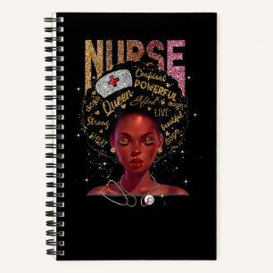Black Woman Nurse Afro Retro Cool Black History Mo Notebook