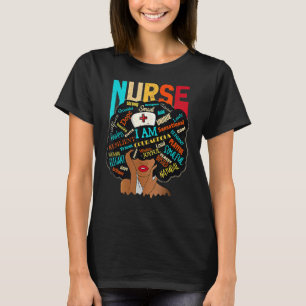 Black Woman Nurse Afro Retro Cool Black History Mo T-Shirt