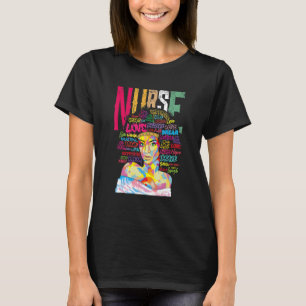 Black Woman Nurse Afro Retro Cool Black History Mo T-Shirt