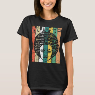 Black Woman Nurse Afro Retro Cool Black History Mo T-Shirt