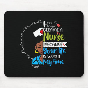 Black Woman Nurse Black History Month Nursing Scru Mouse Pad