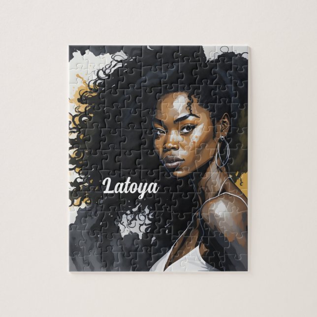 Black woman Personalised Jigsaw Puzzle (Vertical)