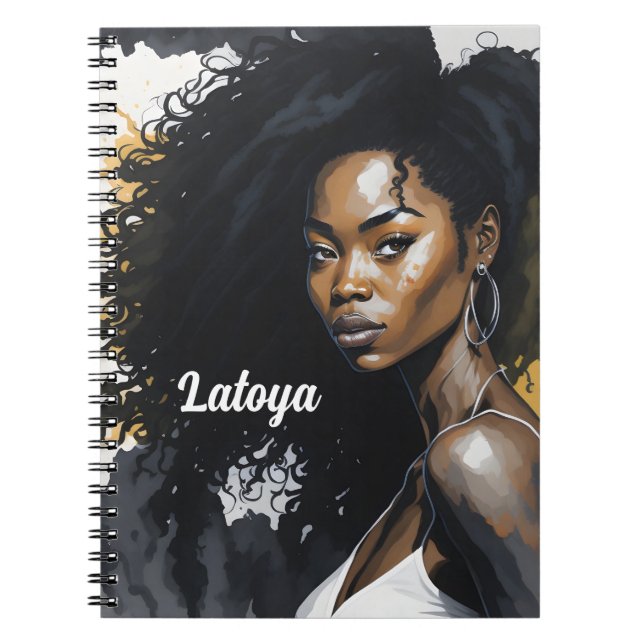 Black woman Personalised Notebook (Front)