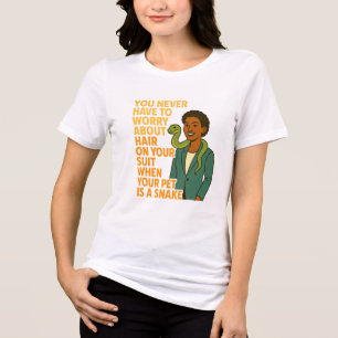 Black Woman & Pet Snake – No Suit Hair Funny Quote Tri-Blend Shirt