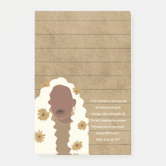 Black Woman Portrait Christian Scripture Lined Post-it Notes