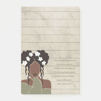 Black Woman Portrait Christian Scripture Lined Post-it Notes