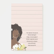 Black Woman Portrait Christian Scripture Lined