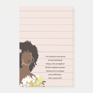 Black Woman Portrait Christian Scripture Lined Post-it Notes