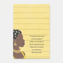 Black Woman Portrait Christian Scripture Lined