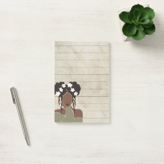 Black Woman Portrait Lined Sticky Post-it Notes