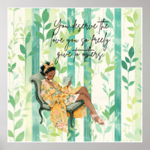 Black Woman Positive Affirmation Poster