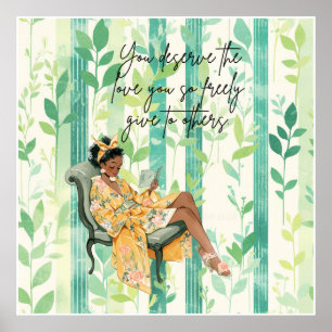 Black Woman Positive Affirmation Poster