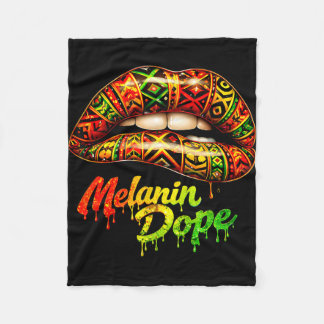 Black woman pride strong tribal lips melanin queen fleece blanket