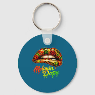 Black woman pride strong tribal lips melanin queen key ring