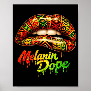 Black woman pride strong tribal lips melanin queen poster