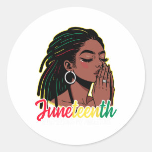 Black Woman Remembering My Ancestors Juneteenth  Classic Round Sticker