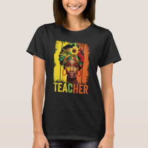 Black Woman Teacher Afro Melanin Vintage Black His T-Shirt