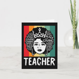 Black Woman Teacher Afro Retro Black History Month Card