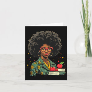 Black Woman Teacher Afro Retro Black History Month Card