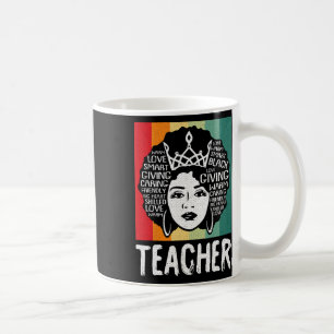 Black Woman Teacher Afro Retro Black History Month Coffee Mug
