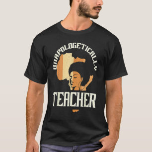 Black Woman Teacher Afro Retro Black History Month T-Shirt