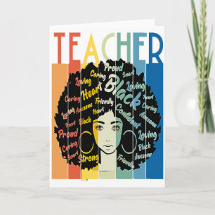 Black Woman Teacher Afro Retro Cool Black History Card
