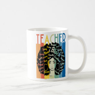 Black Woman Teacher Afro Retro Cool Black History Coffee Mug