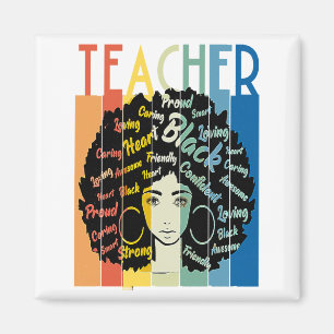 Black Woman Teacher Afro Retro Cool Black History Magnet