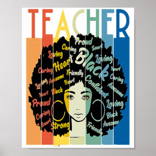 Black Woman Teacher Afro Retro Cool Black History Poster