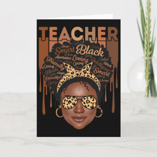 Black Woman Teacher Afro Smart African American Lo Card
