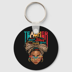Black Woman Teacher Afro Smart African American Lo Key Ring