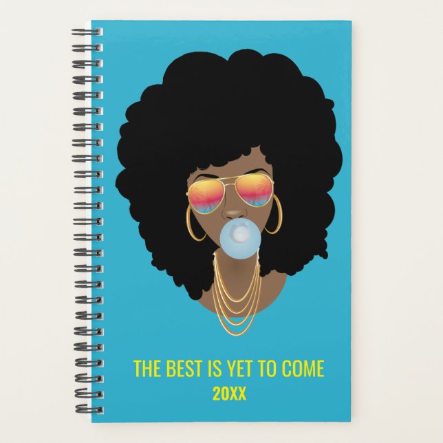 Black Woman, The Best is Yet to Come, Gum & Shades Planner (Front)