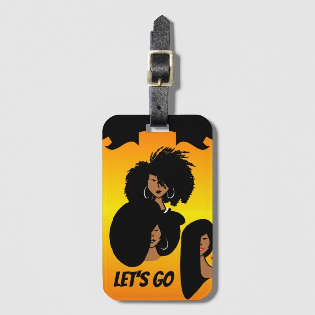 Black Woman Travel Tag (Front Vertical)