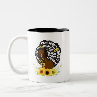 Black woman  Two-Tone coffee mug