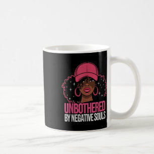 Black Woman Unbothered African American Afro Queen Coffee Mug