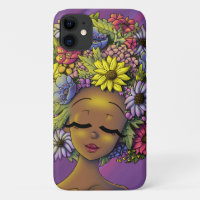 Black Woman with a Flowery Afro