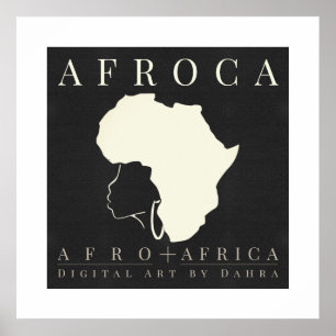 Black Woman with Afro of Africa Poster