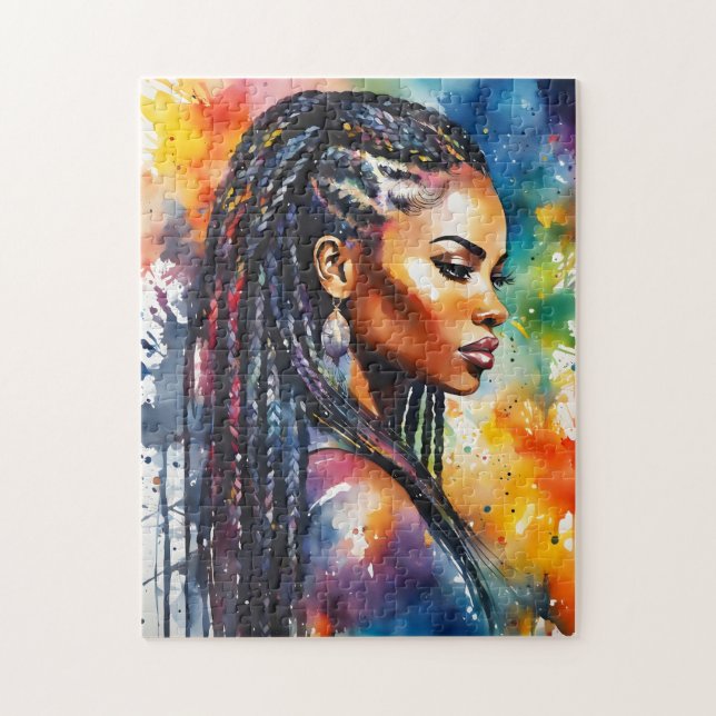 Black woman with brains jigsaw puzzle (Vertical)