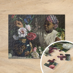 Black Woman with Peonies   Frédéric Bazille Jigsaw Puzzle