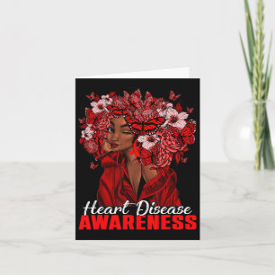 Black Woman With Red Ribbons Butterflies Hair Hear Card