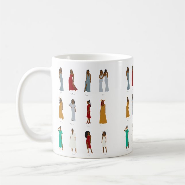 Black Woman Zodiac Astrology Mug (Left)