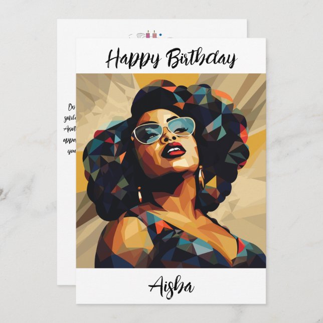 Black Womanhood: Cubist Artistry Thank You Card (Front/Back)