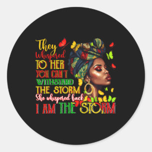 Black Women African Melanin Black History Month Wo Classic Round Sticker