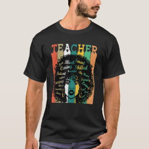 Black Women African Teacher Afro Retro Black Histo T-Shirt