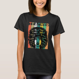 Black Women African Teacher Afro Retro Black Histo T-Shirt